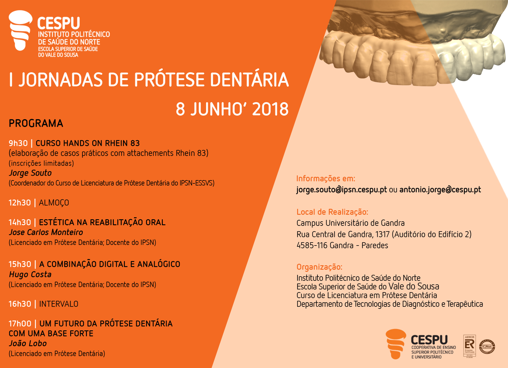 Imagem da notícia: CESPU organiza I Jornadas de Prótese Dentária