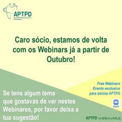 Imagem da notícia: Webinares da APTPD regressam em outubro