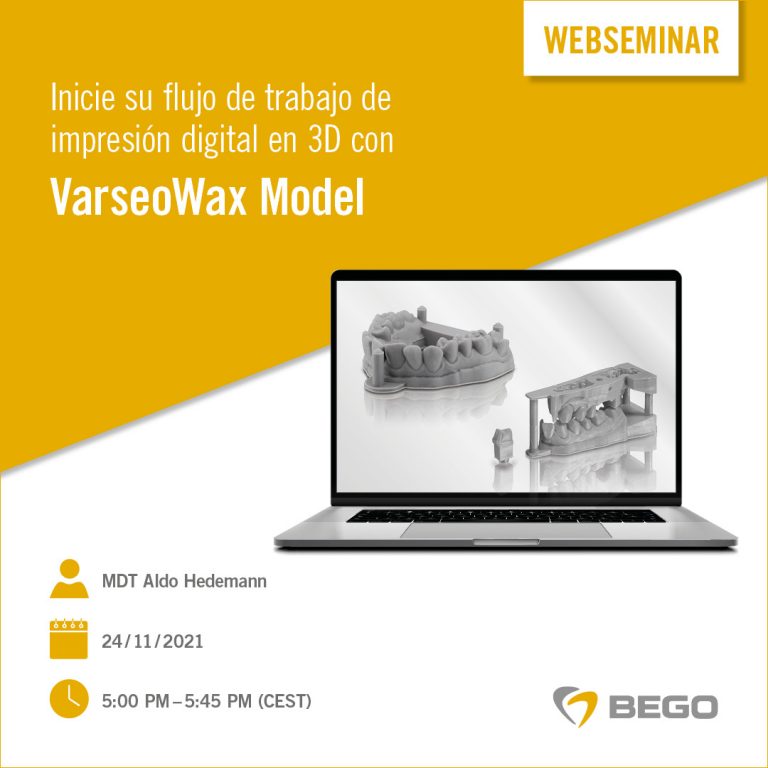Imagem da notícia: BEGO realiza webinar gratuito sobre VarseoWax Model