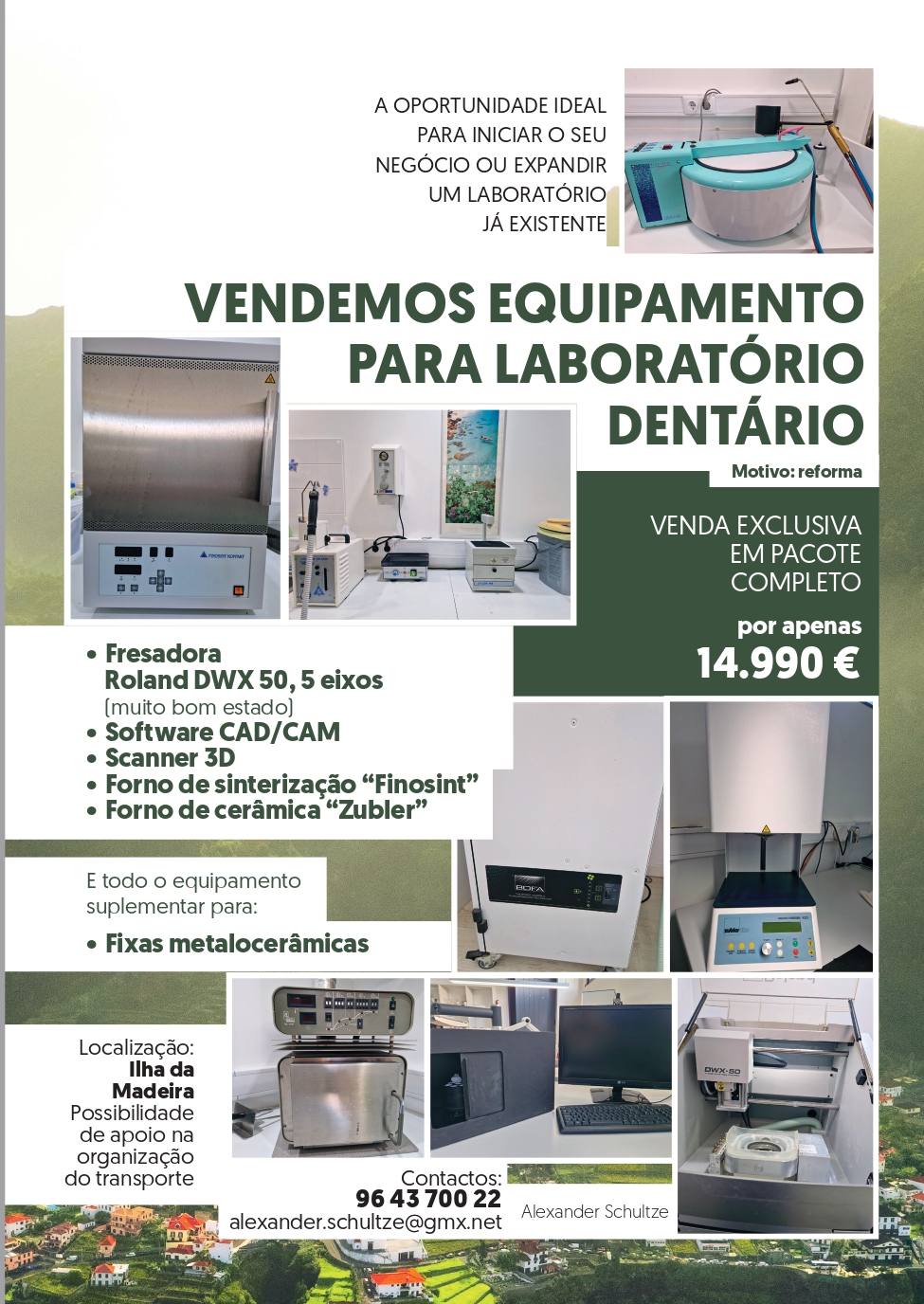 Imagem da notícia: Equipamento completo de prótese dentária à venda na Madeira